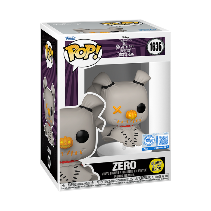 Funko Pop Disney: El Extraño Mundo de Jack - Zero  Patchwork Glow Exclusivo