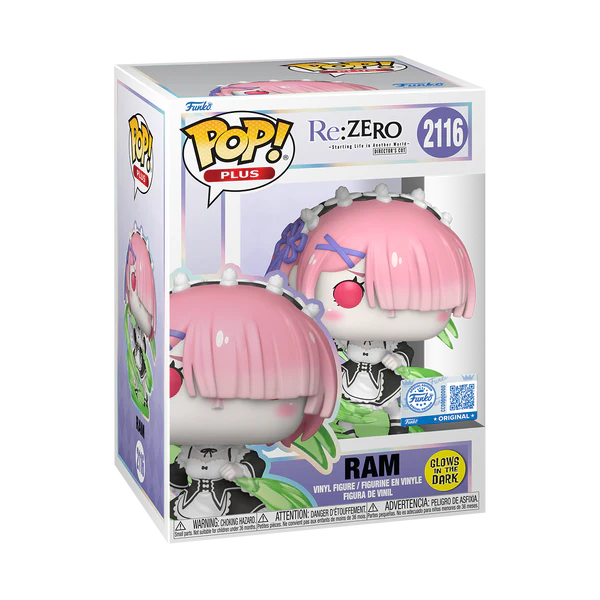 Funko Pop Plus: Re Zero - Ram Wind Magic Glow Exclusivo
