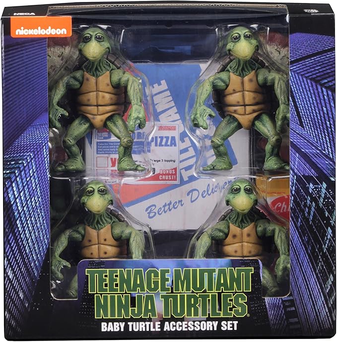 NECA Figura de Accion: TMNT Tortugas Ninja 1990 Movie - Set Baby Turtles Escala 1/4