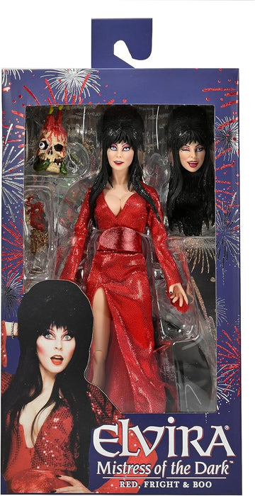NECA Figura de Accion Vestida: Elvira - Elvira Red, Fright, and Boo 8 Pulgadas