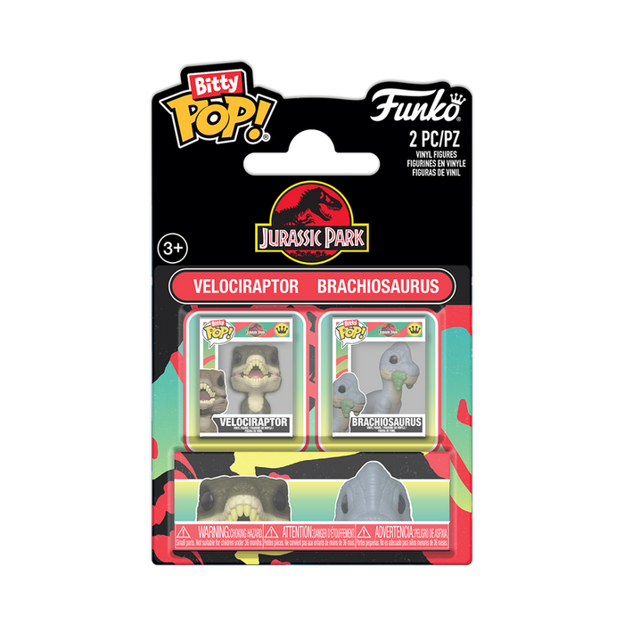 Funko Bitty Pop: Jurassic Park - Raptor y Brachiosaurus 2 Pack