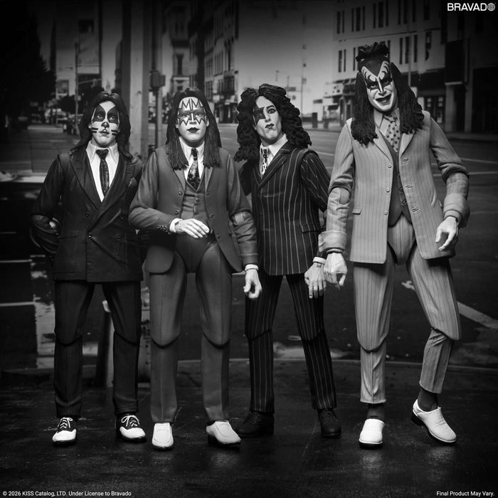 NECA Figura de Accion: KISS - Dressed to Kill Album Cover 4 Pack 7 Pulgadas