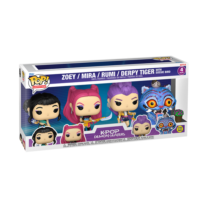 Funko Pop Animation: K Pop Demon Hunters - Personajes 4 Pack