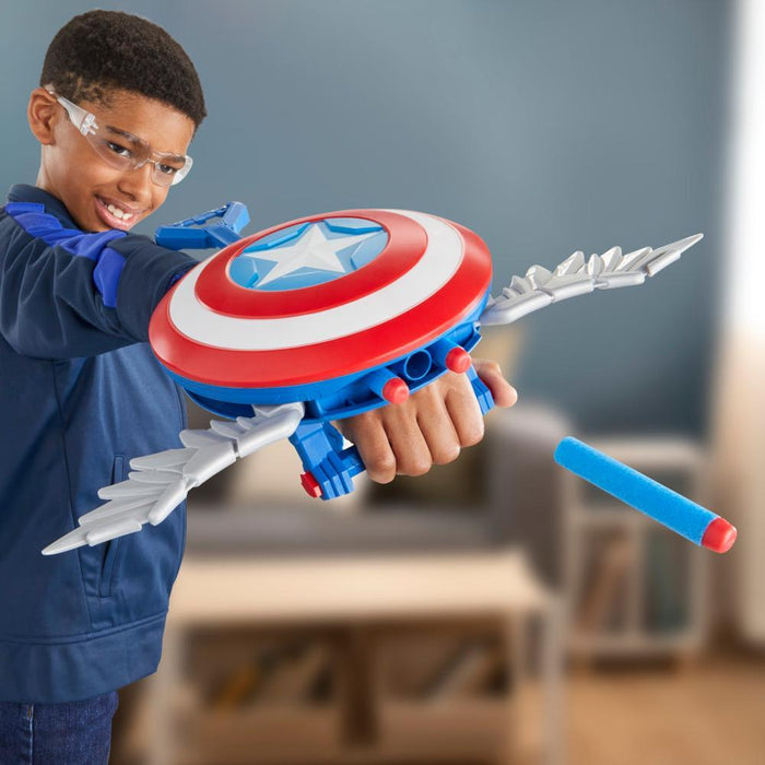 Marvel Nerf: Capitan America Brave New World - Escudo Lanzador De Dardos