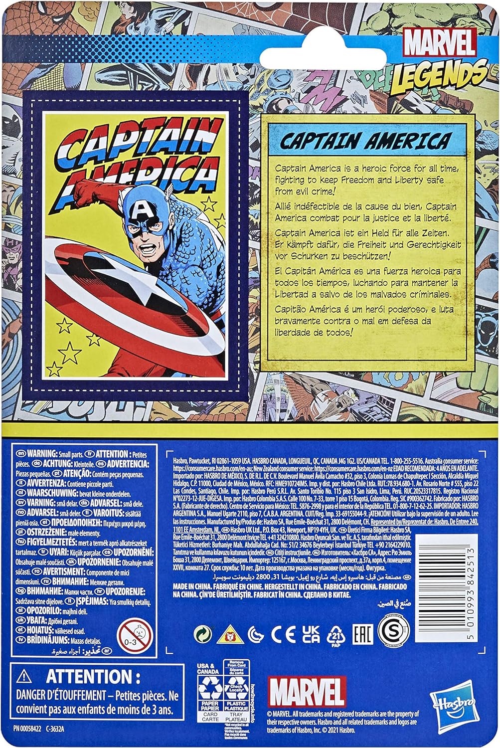 Marvel Legends Retro: Capitan America 3.75 Pulgadas