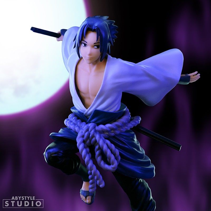Figura Naruto Shippuden Sasuke Uchiha Escala 1:10 PVC ㅤ