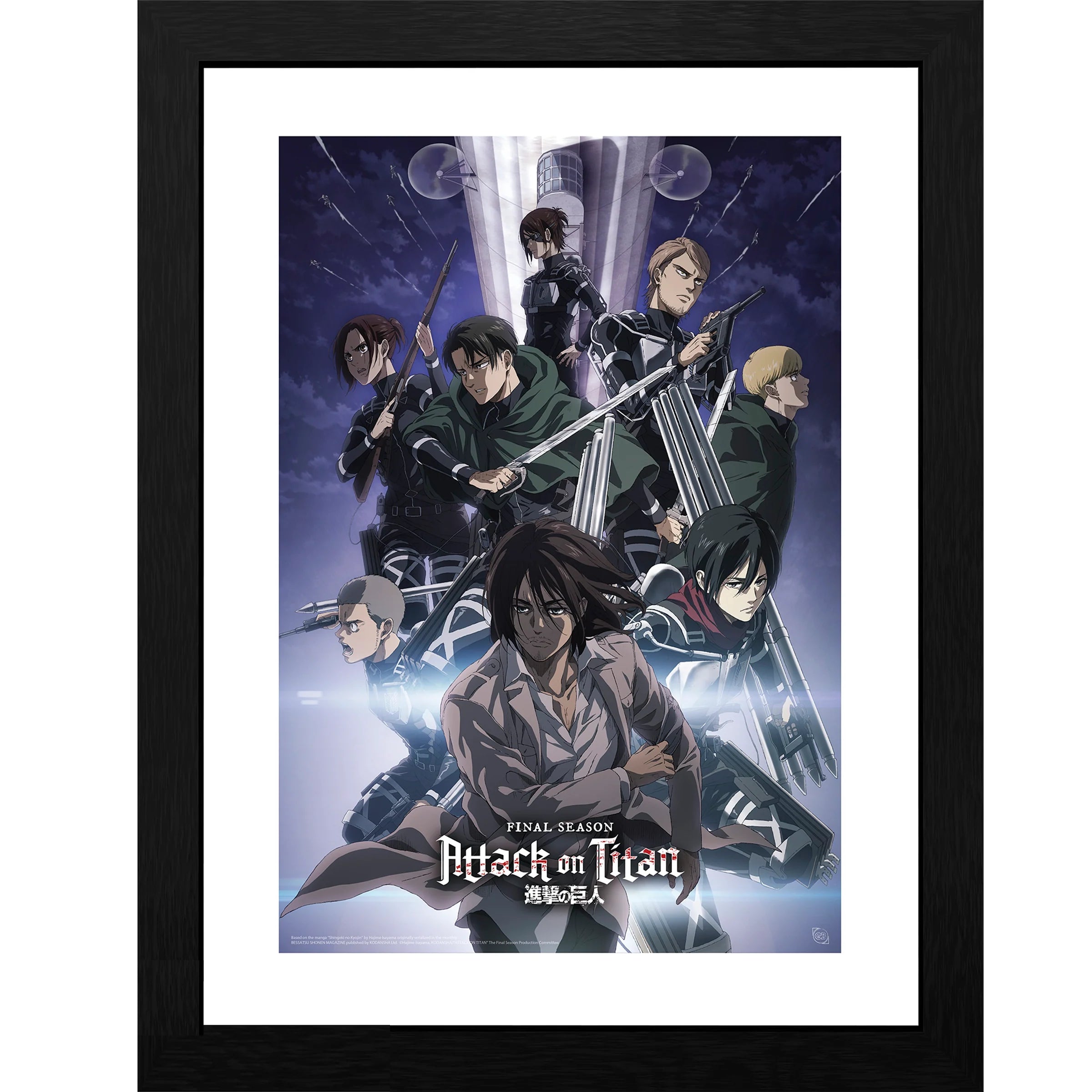 ABYStyle Framed Poster: Attack On Titan - Temporada 4 Arte 2 Impresion Enmarcada