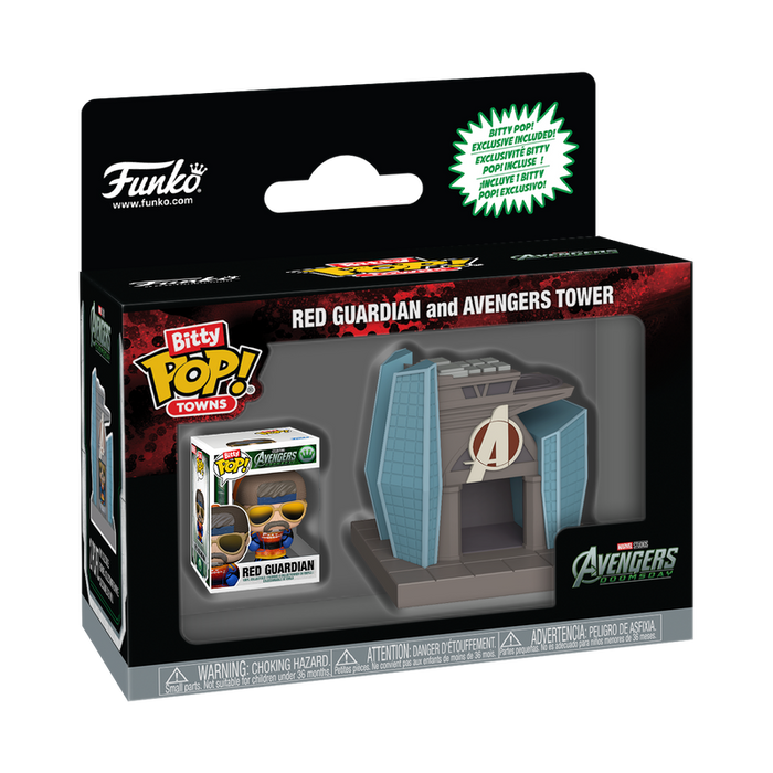 Funko Bitty Pop Town: Avengers Doomsday - Guardian Rojo y Torre de los Vengadores