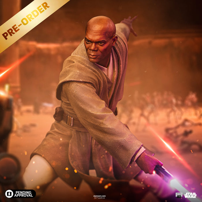 IRON Studios: Star Wars Clone Wars - Mace Windu Escala De Arte 1/10