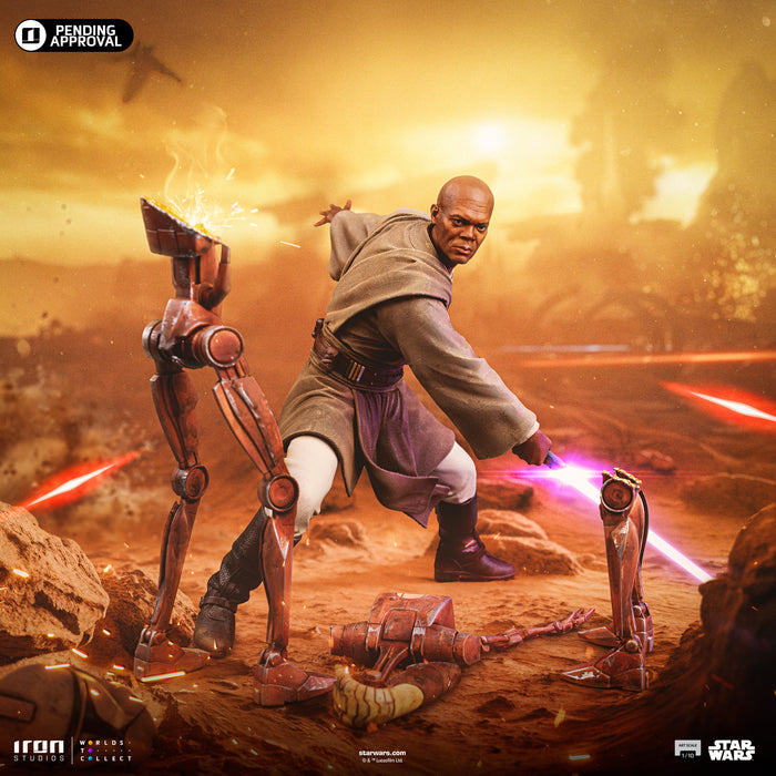 IRON Studios: Star Wars Clone Wars - Mace Windu Escala De Arte 1/10