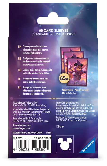 Lorcana: Reign Of Jafar - Card Sleeves A Mickey Mouse En Ingles