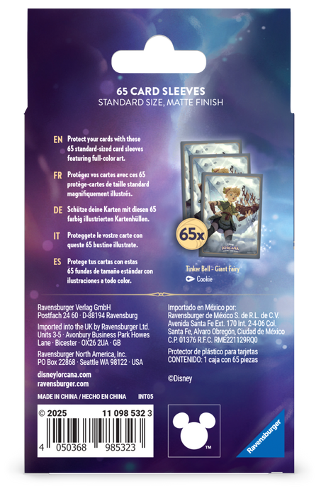 Lorcana: Reign Of Jafar - Card Sleeves B Tinker Bell En Ingles