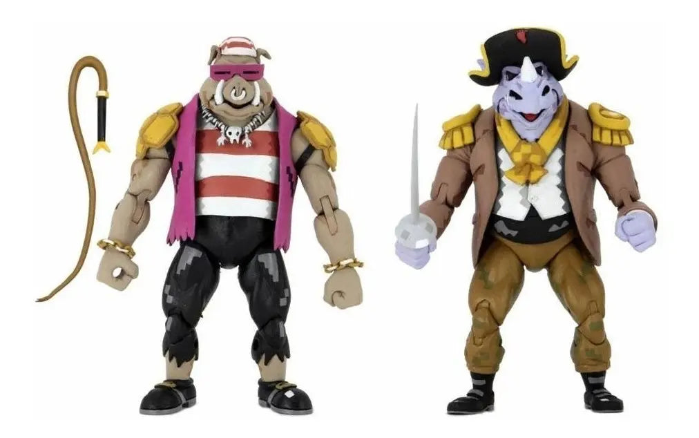 NECA Figura de Accion: TMNT Tortugas Ninja en el Tiempo - Bebop y Rocksteady Piratas 2 Pack 7 Pulgadas