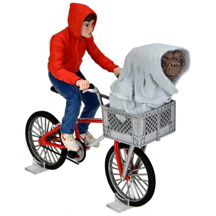 NECA Figura de Accion Ultimate: ET 40 Aniversario - ET Con Elliott En Bicicleta 7 Pulgadas