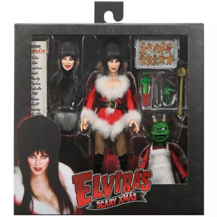 NECA Figura de Accion Vestida: Very Scary Xmas Elvira - Elvira 8 Pulgadas