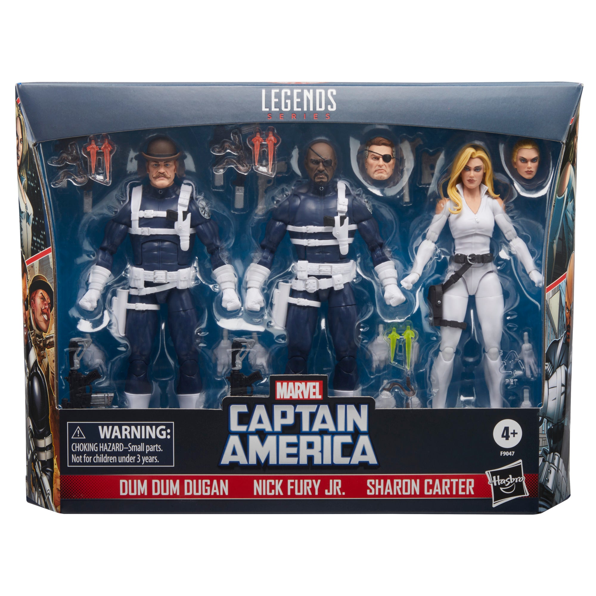 Marvel Legends: Capitan America - Dugan, Nick Fury Jr Y Sharon Carter 3 Pack