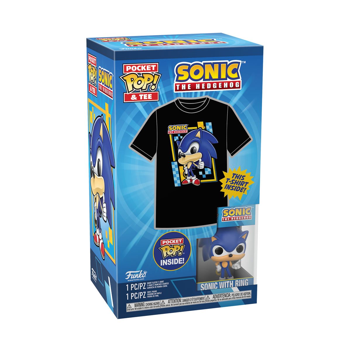 Funko Pop Keychain & Tee: Sonic - Playera Infantil Chica Con Llavero Sonic