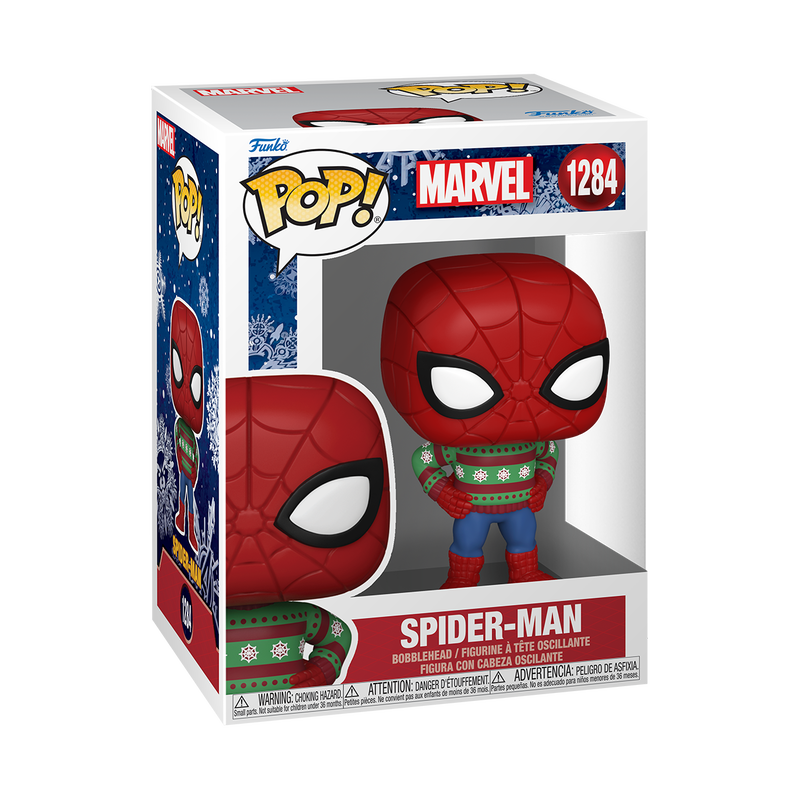 Funko Pop Marvel: Holiday - Spider Man Con Sueter De Navidad