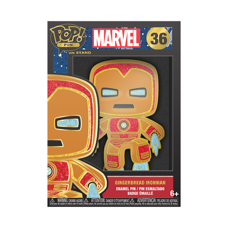 Funko Pop Pin: Marvel Holiday - Iron Man Galleta de Jengibre Esmaltado