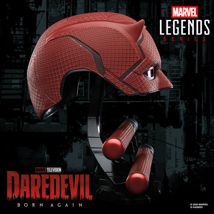 Marvel Legends Series: Daredevil Born Again - Mascara Y Baston De Combate De Daredevil Casco Premium Replica