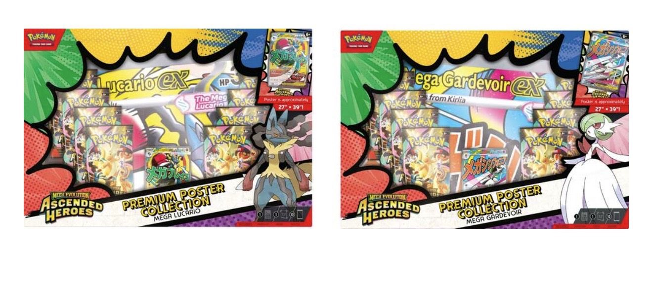 PokemonTCG: Mega Evolution Ascended Heroes - Premium Poster Collection Mega Lucario en Ingles