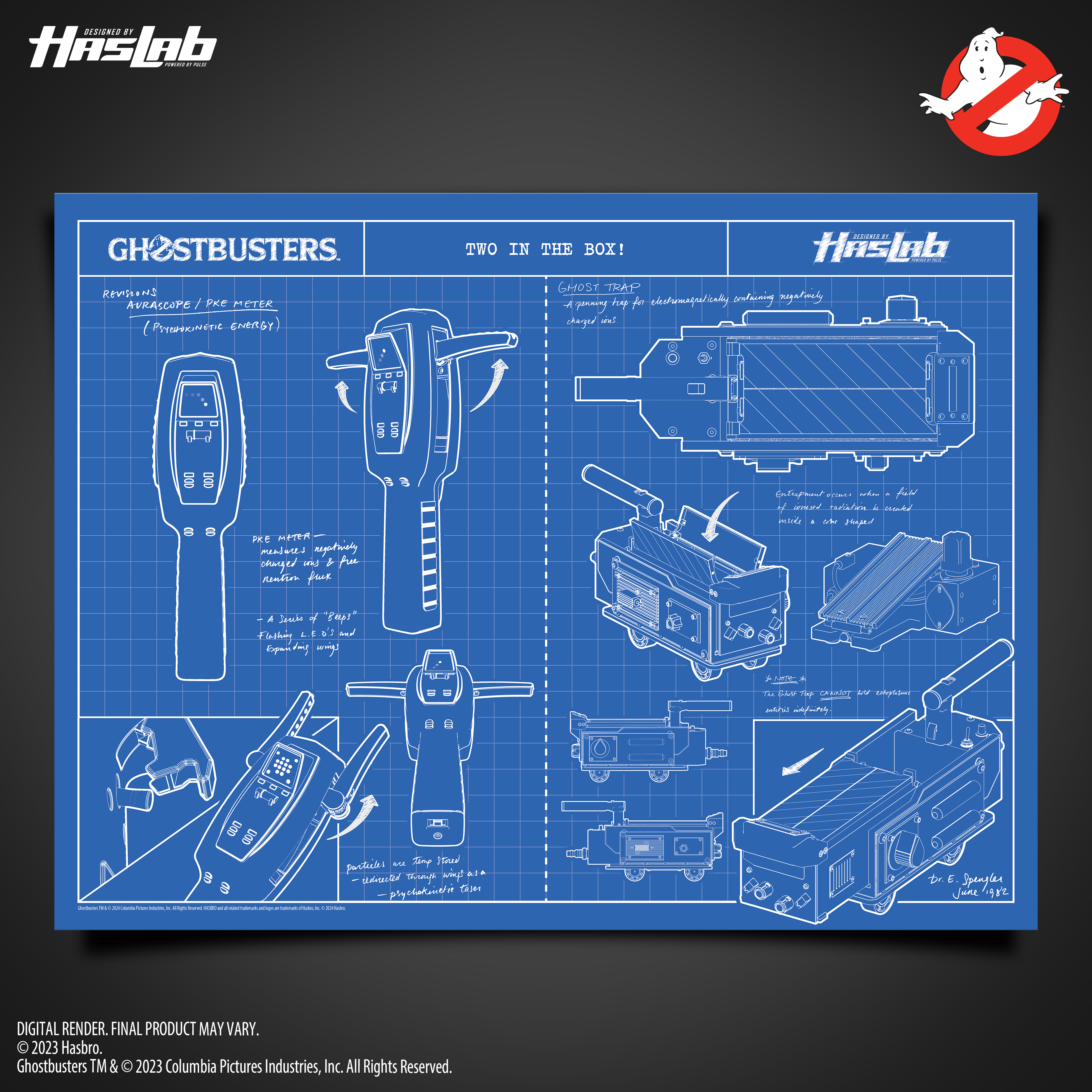 Ghostbusters Plasma Series: Trampa Fantasma Y Medidor P.K.E. Exclusivo Haslab