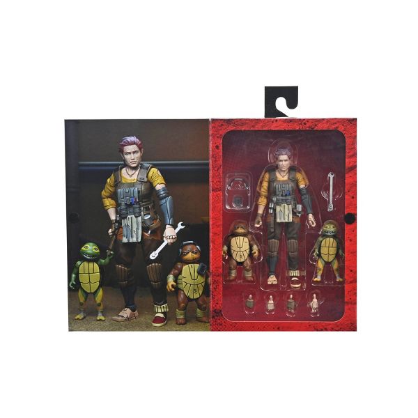 NECA Figura de Accion: TMNT Tortugas Ninja The Last Ronin The Lost Years - Grammy April con Baby Yi y Moja 7 Pulgadas