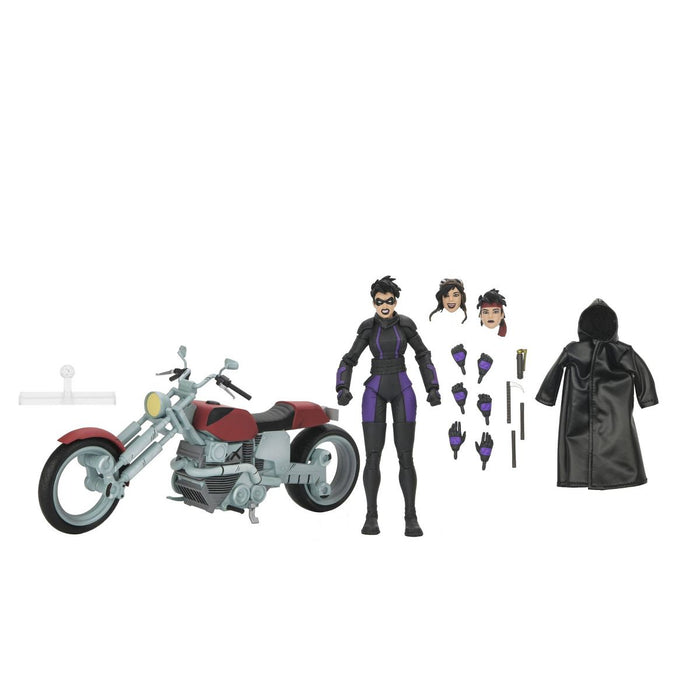 NECA Figura de Accion: TMNT Tortugas Ninja The Last Ronin - Casey Marie with Last Ronin Motorcycle 7 Pulgadas
