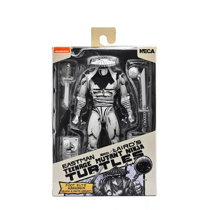 NECA Figura de Accion: TMNT Tortugas Ninja Mirage Comics - Foot Assassin Black & White 7 Pulgadas
