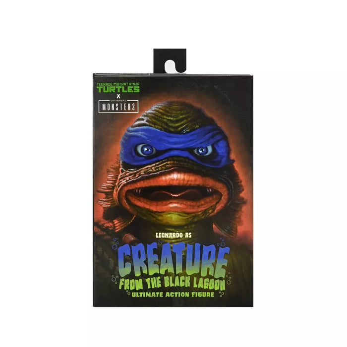 NECA Figura de Accion Ultimate: Universal Monsters x TMNT - Leonardo como Criatura Del Lago Negro 7 Pulgadas