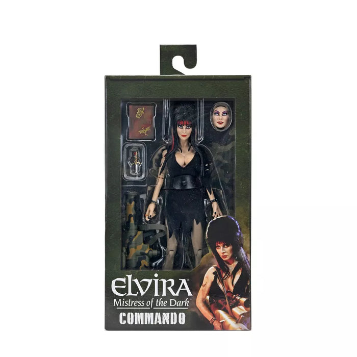 NECA Figura de Accion Vestida: Elvira - Elvira Commando 8 Pulgadas