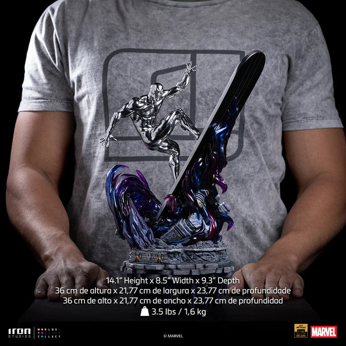IRON Studios: Marvel Infinity Gauntlet -  Silver Surfer Diorama Deluxe Escala de Arte 1/10