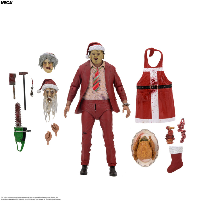 NECA Figura de Accion Ultimate: Texas Chainsaw Massacre - Santa Leatherface 7 Pulgadas