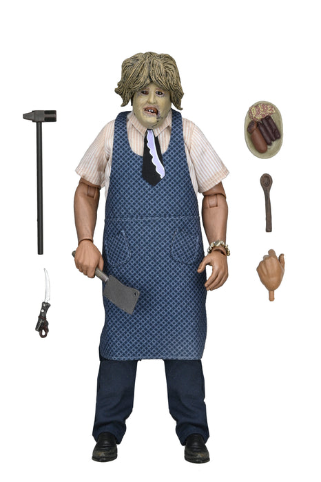 NECA Figura de Accion Vestida: La masacre de Texas - Leatherface con mascara de anciana 8 Pulgadas