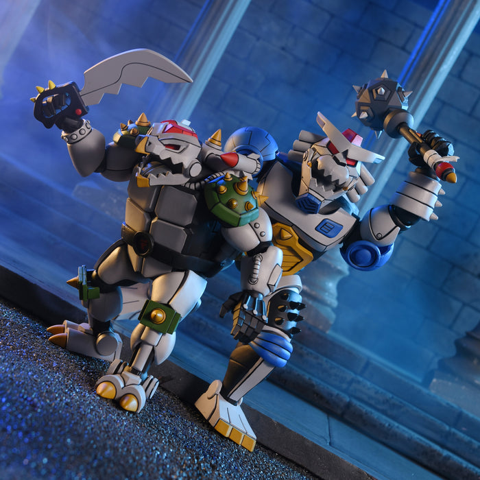 NECA Figura de Accion Ultimate: TMNT Tortugas Ninja 1987 Cartoon - Robo Tokka y Rahzar 2 Pack 7 Pulgadas