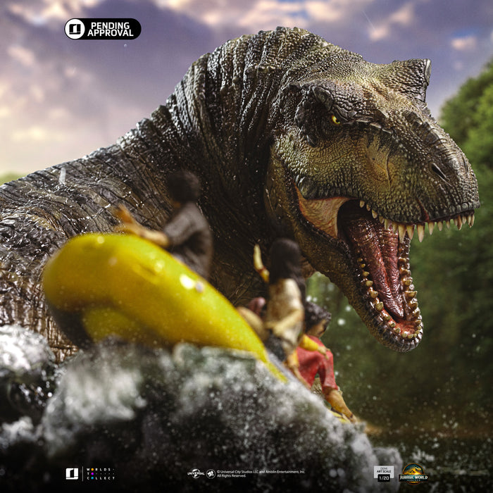 IRON Studios: Jurassic World - T Rex River Attack Demi Escala De Arte 1/10