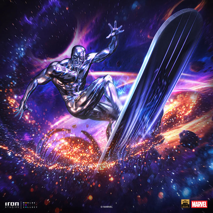 IRON Studios: Marvel Infinity Gauntlet -  Silver Surfer Diorama Deluxe Escala de Arte 1/10