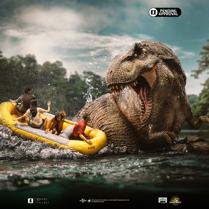 IRON Studios: Jurassic World - T Rex River Attack Demi Escala De Arte 1/10