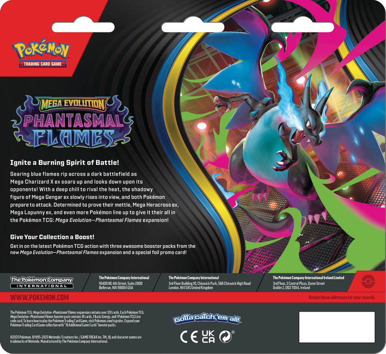 Pokemon TCG: Mega Evoluciones Llamaradas Fantasmales - 3 Pack Blister En Español