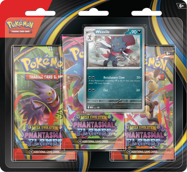 Pokemon TCG: Mega Evoluciones Llamaradas Fantasmales - 3 Pack Blister En Español