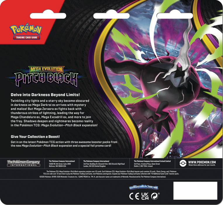 Pokemon TCG: Mega Evolution Oscuridad Absoluta - 3 Pack Blister en Español