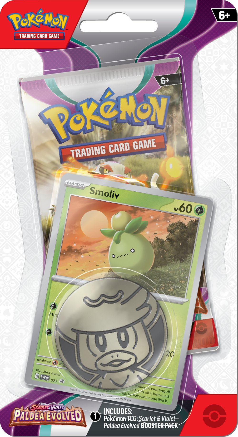 Pokemon TCG Scarlet & Violet: Paldea Evolved - Checklane Blister Smoliv O Growlithe En Ingles