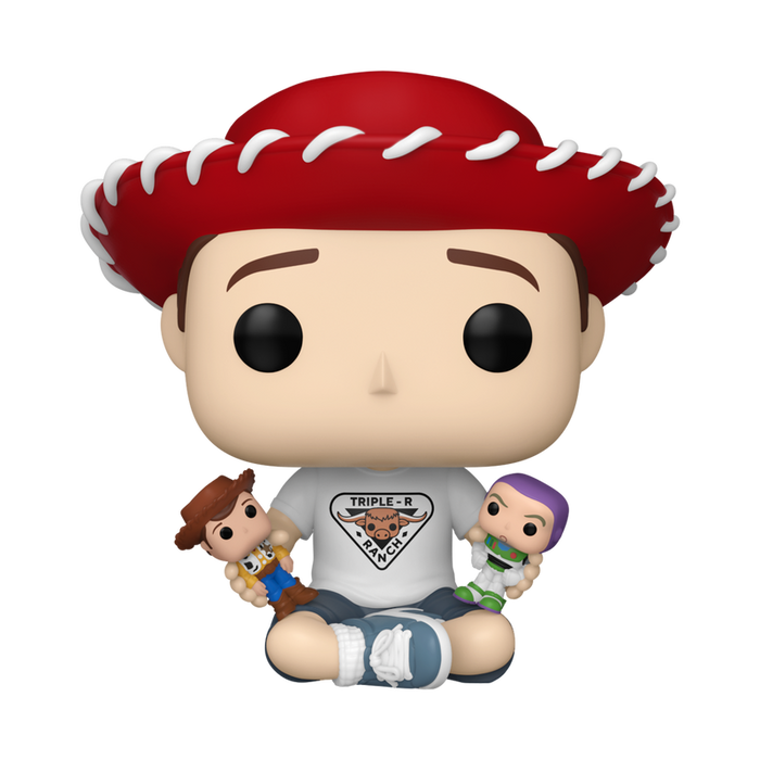 Funko Pop Disney: Pixar Toy Story 30 Aniversario - Andy con Woody y Buzz