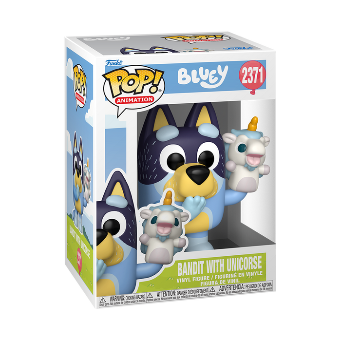 Funko Pop Animation: Bluey - Bandit con titere de Unicornio