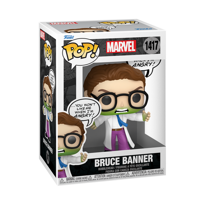Funko Pop Marvel: El Increible Hulk - Bruce Banner ¡No me hagas enojar!
