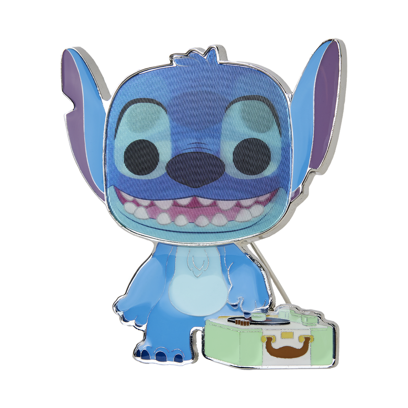 Funko Pop Pin: Disney Lilo y Stitch - Stitch Con Tocadiscos Pin Esmaltado