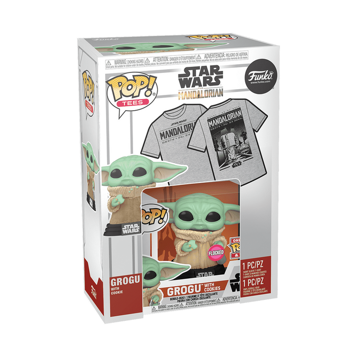 Funko Pop & Tee: Star Wars The Mandalorian - Playera S con Grogu Comiendo Galleta