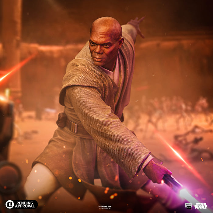 IRON Studios: Star Wars Clone Wars - Mace Windu Escala De Arte 1/10