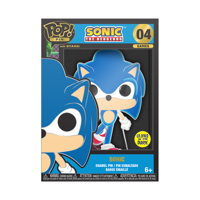 Funko Pop Pin: Sonic The Hedgehog - Sonic Glow Pin Esmaltado
