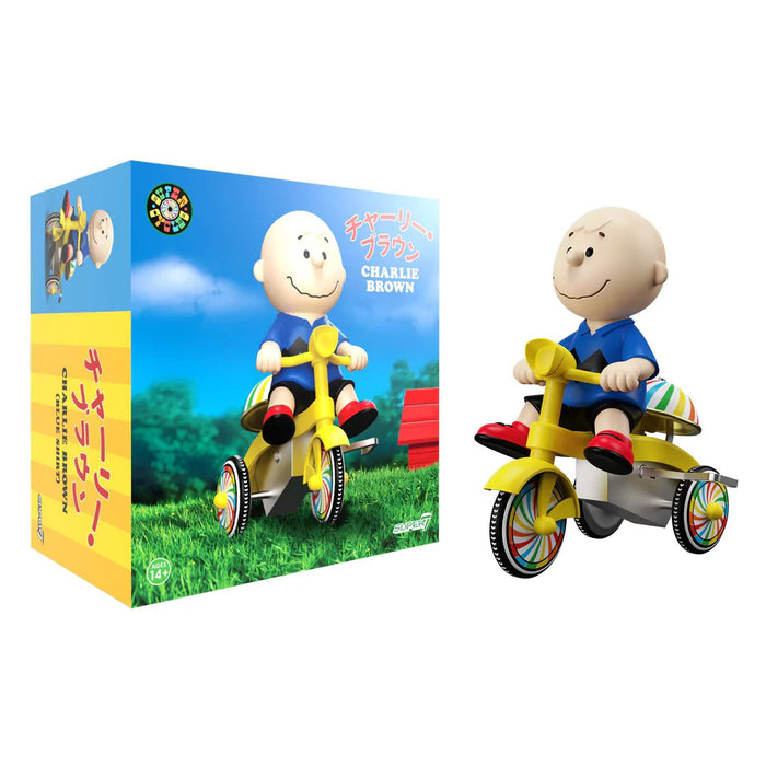 Super7 Super Cycles: Peanuts - Charlie Brown Triciclo Azul Con Amarillo